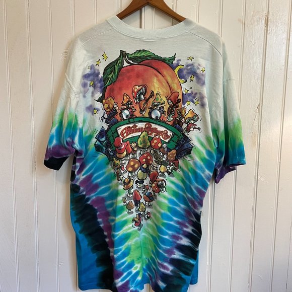 Vintage Allman Brothers Band 90s Liquid Blue Single Stitch Tie Dye Shirt XL - Picture 3 of 13